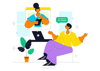 Online Mental Health Support Vector Illustration featuring Therapy Compositions and a Remote Consultation App with Psychological Assistance Service