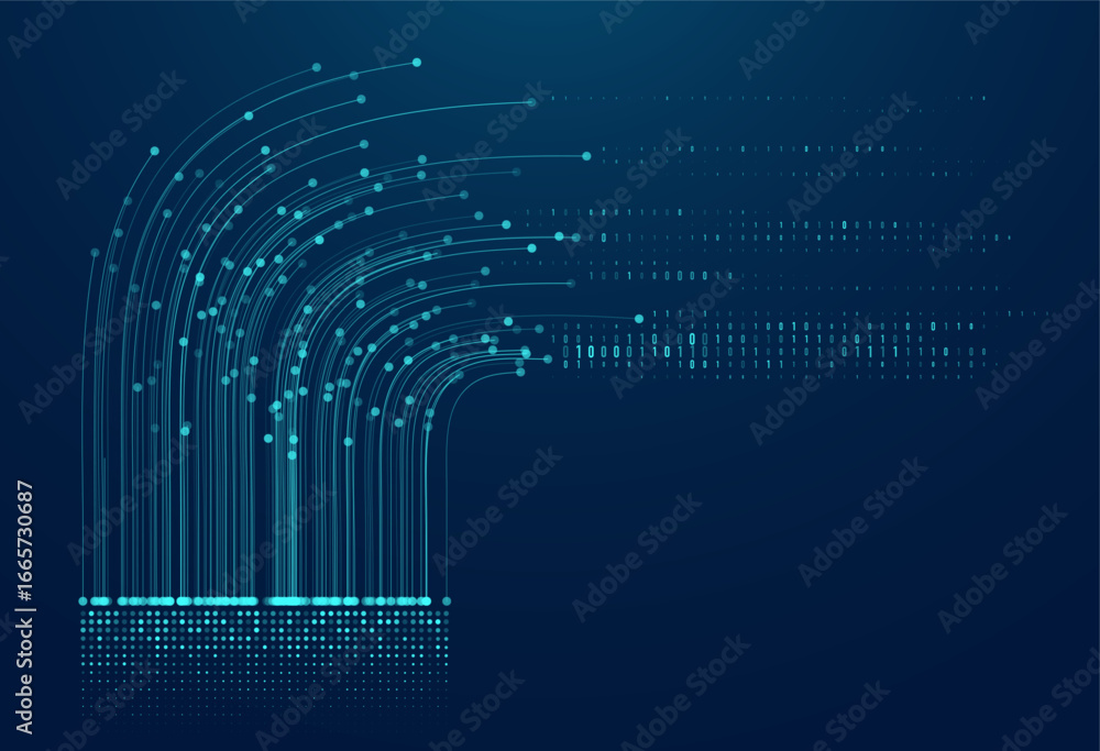 Poster abstract infographics visualization. big data code representation. futuristic network or business an