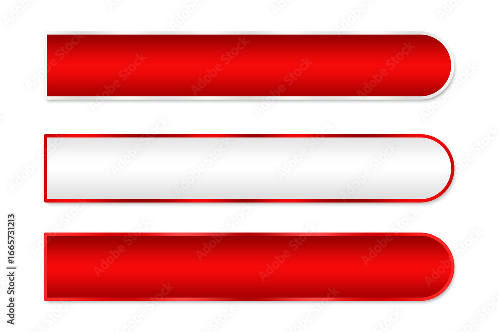 Poster set of red modern lower third rectangle with line element png file transparent background