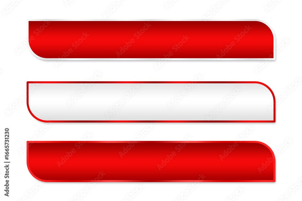Aufkleber set of red modern lower third rectangle with line element png file transparent background