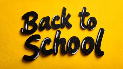 "Back to School" text in bold black letters on a yellow background.