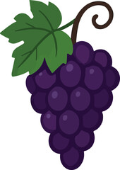  Purple Grape Icon Vector Illustration. Fresh Fruit Symbol for Food, Drink, and Healthy Lifestyle Design.