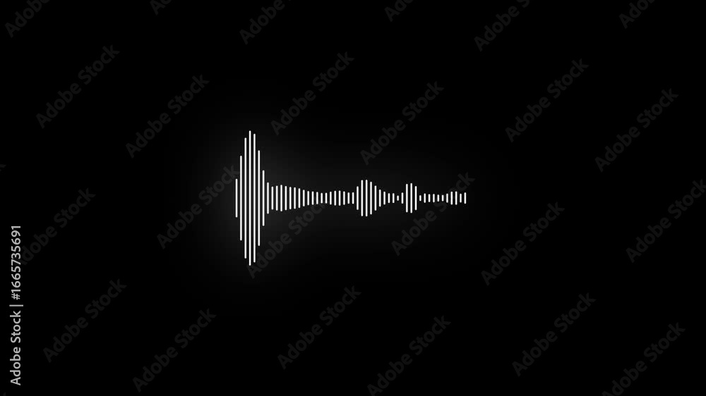 Poster white audio waveform spectrum animation. sound waves on transparent background with alpha channel. a