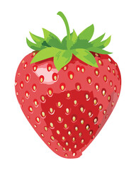 Obraz premium A Single Ripe Red Strawberry, Simple and Beautiful, Perfect for a Healthy Lifestyle Promotion - Vector Illustration