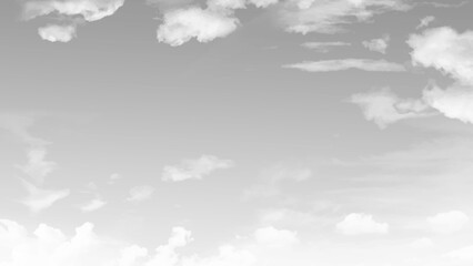 Black sky with white clouds. Beautiful sky background and wallpaper. Vector illustration.