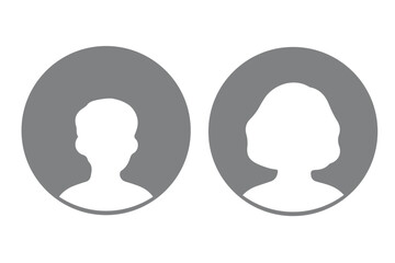 Default profile picture, avatar, photo placeholder. Avatar default user icon set. Social media user profile icon. Simple Gray Avatar Icons Representing Male And Female Profiles. Avatar flat icon set.