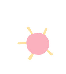 Pink Sun Clipart, Pastel Sunshine PNG, Cute Minimal Sun Graphic for Kids Art