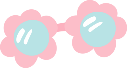 Pink Flower Sunglasses Clipart, Cute Retro Glasses PNG, Summer Aesthetic Graphic