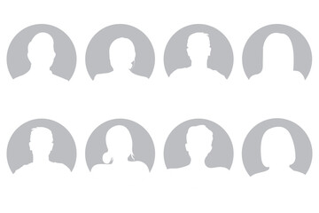 Avatar profile icon set with male and female characters, minimal flat vector style for social media, user accounts, websites, apps. User profile icon. Digital identity design. Eps 10