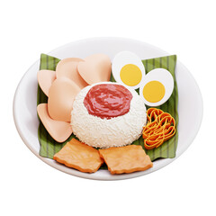 3D Nasi Uduk Illustration