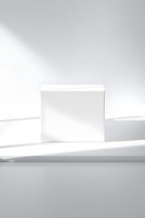 Minimalist White Product Display Platform Clean and Modern 3D Render