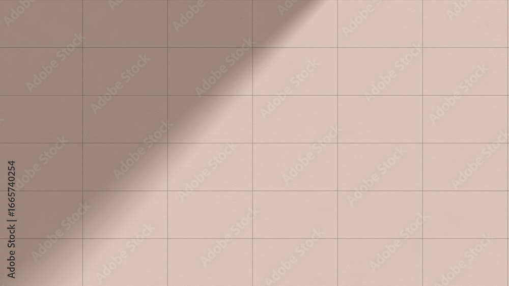 Poster minimalist grid wall design moving from left to right with moving shadow and beige background