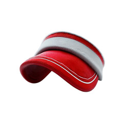 Red and White Visor Hat, Stylish Sunshade Headwear, Fashion Accessory