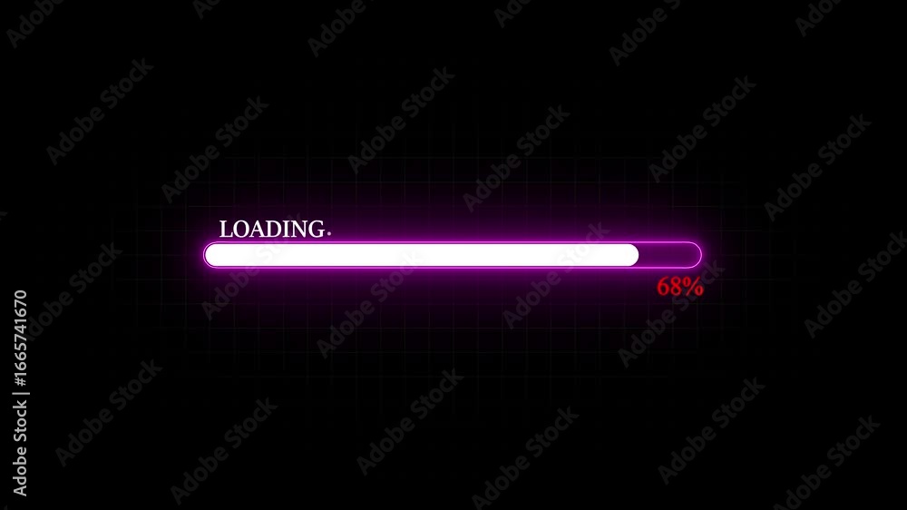 Aufkleber bright glowing ui loader, animated waiting progress bar for dashboards, tech style neon progress yea