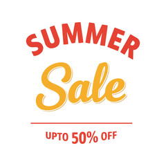 Fototapeta premium Summer sale discount banner up to 50 off seasonal promotion retail marketing