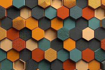 Abstract background with hexagons. Seamless hexagon pattern. Colorful honeycomb hexagon pattern background.