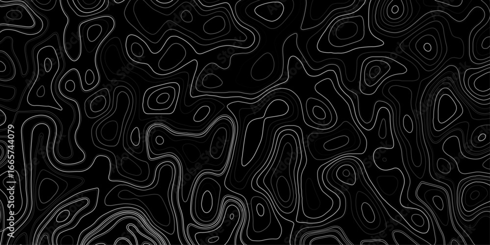 Poster topographic map pattern background vector. minimalist modern contour drawing. luxury line art backgr