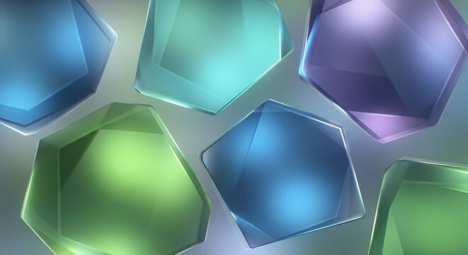 Aesthetic arrangement of translucent geometric forms in pastel shades promoting a modern artistic mood in geometric