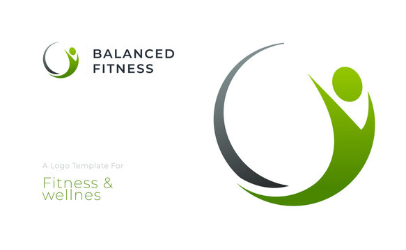 " BALANCED FIT " Logo design for fitness and wellness brand