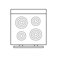 CAD drawings. View from above. A kitchen stove for cooking. For interior design and architectural projects