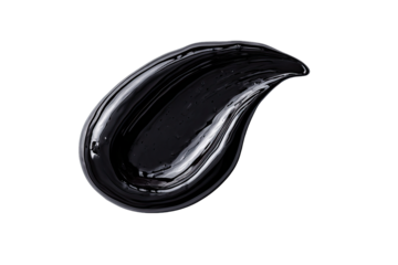 Dark, glossy smear of cosmetic product