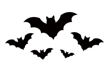 Halloween illustration：Simple Bat, Bat Swarm