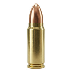 Detailed Realistic Bullet Isolated on Transparent Background with Shiny Metal