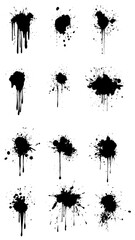 Set of black blots on the white background.