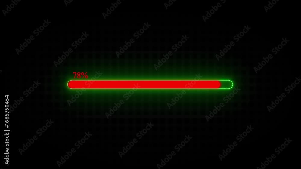 Aufkleber bright glowing ui loader, animated waiting progress bar for dashboards, tech style neon progress yea