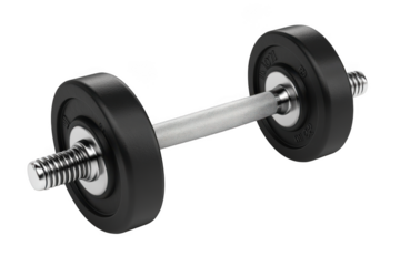 Professional dumbbell weightlifting equipment barbell fitness gym workout exercise strength training isolated on transparent background