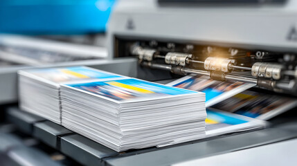 Stacks of freshly printed pages.
