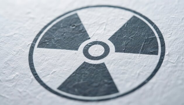 Nuclear symbol graphic design abstract background digital art creative environment elevated viewpoint - Powered by Adobe