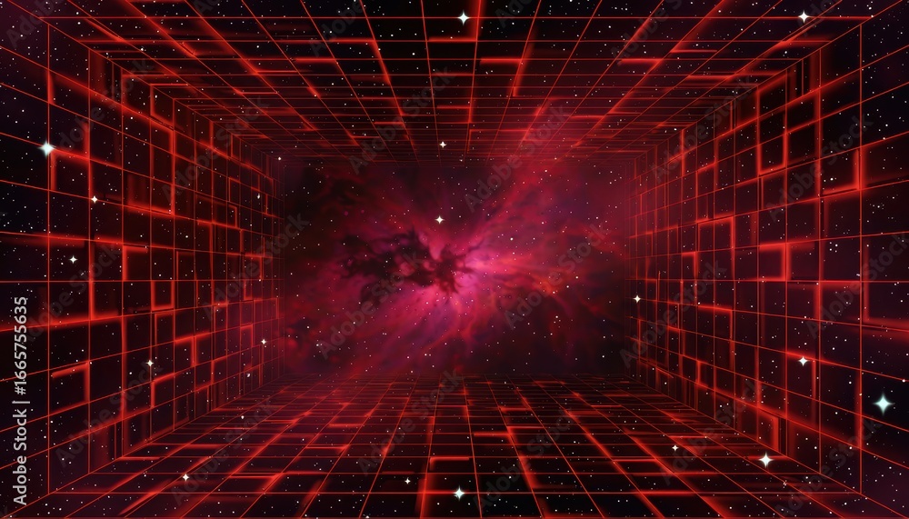 Poster exploring cosmic dimensions outer space digital art infinite universe abstract view sci-fi concept
