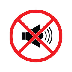 No sound icon vector illustration mute symbol silent mode graphic audio off sign volume control