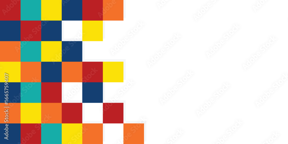 Poster abstract colorful mosaic background. a square pattern puzzle. copy and negative space
