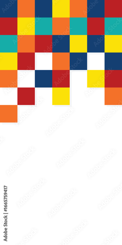 Poster abstract colorful mosaic background. a square pattern puzzle. copy and negative space