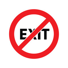 No exit sign forbidden entry symbol restricted access icon red circle prohibition graphic