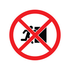 No exit sign vector illustration forbidden doorway restricted passage safety prohibition symbol warning icon