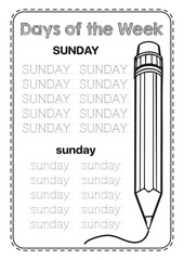 Work Sheet day of the week