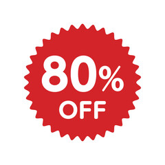80%OFF アイコン。80% OFF icon. Discount icon.