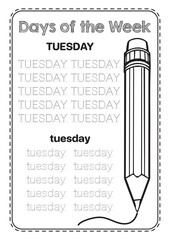 Work Sheet day of the week