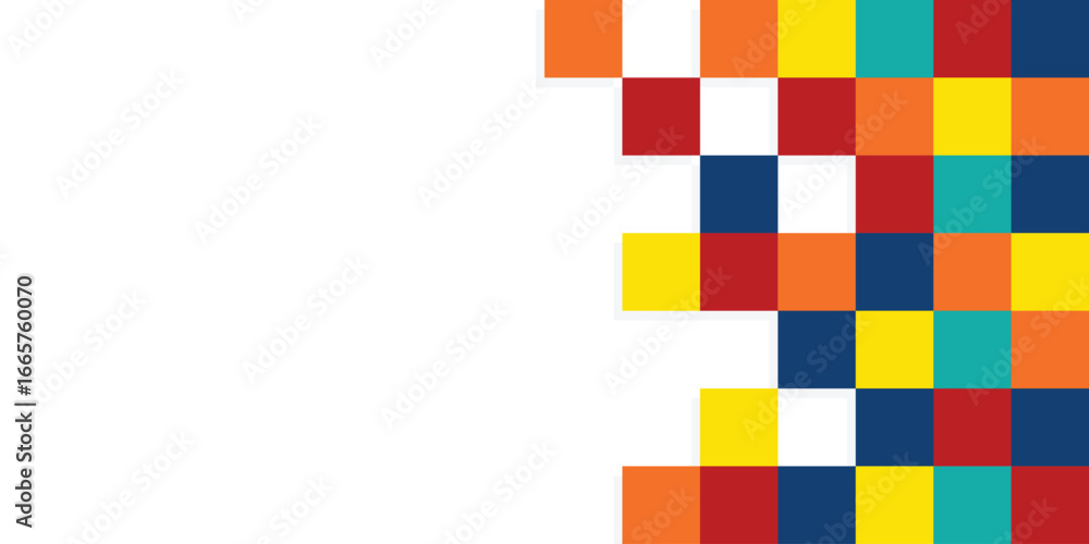 Poster abstract colorful mosaic background. a square pattern puzzle. copy and negative space