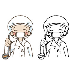 手描きのかわいい調理員１