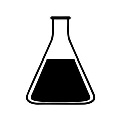 Stylized Erlenmeyer Flask with Liquid Silhouette for Scientific Applications and Education