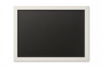 Clean blackboard with white frame on a transparent background, ideal for educational or business presentations
