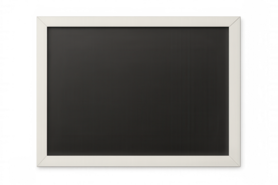 Clean blackboard with white frame on a transparent background, ideal for educational or business presentations - Powered by Adobe