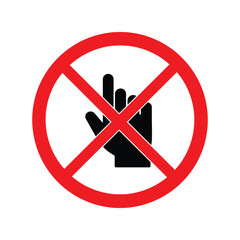 Do not touch sign vector illustration prohibition hand icon warning symbol forbidden gesture safety alert