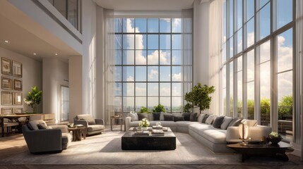 Obraz premium Luxurious penthouse living room