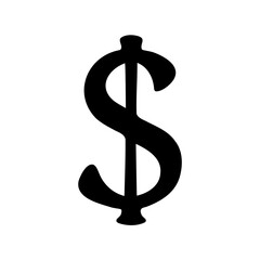 Obraz premium Simple and Clean Black Dollar Sign Against White Background for Financial Icons