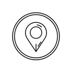 Minimalist Location Pin Line Art Icon &ndash; Transparent PNG for Navigation & UI Design